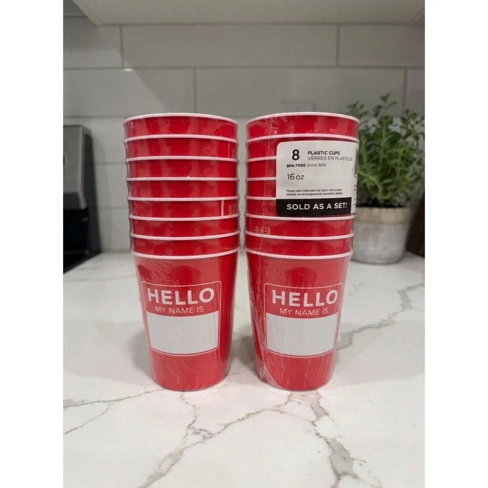Hello My Name Is Party Cups 16 Count‎ Write Your Name 16 OZ.